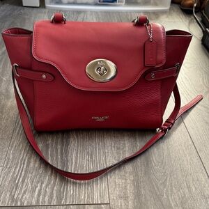 Coach Cherry Red Leather Satchel